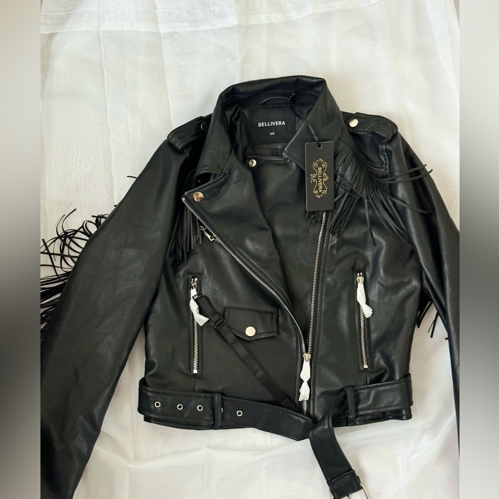 Leather Jacket with Fringe never worn